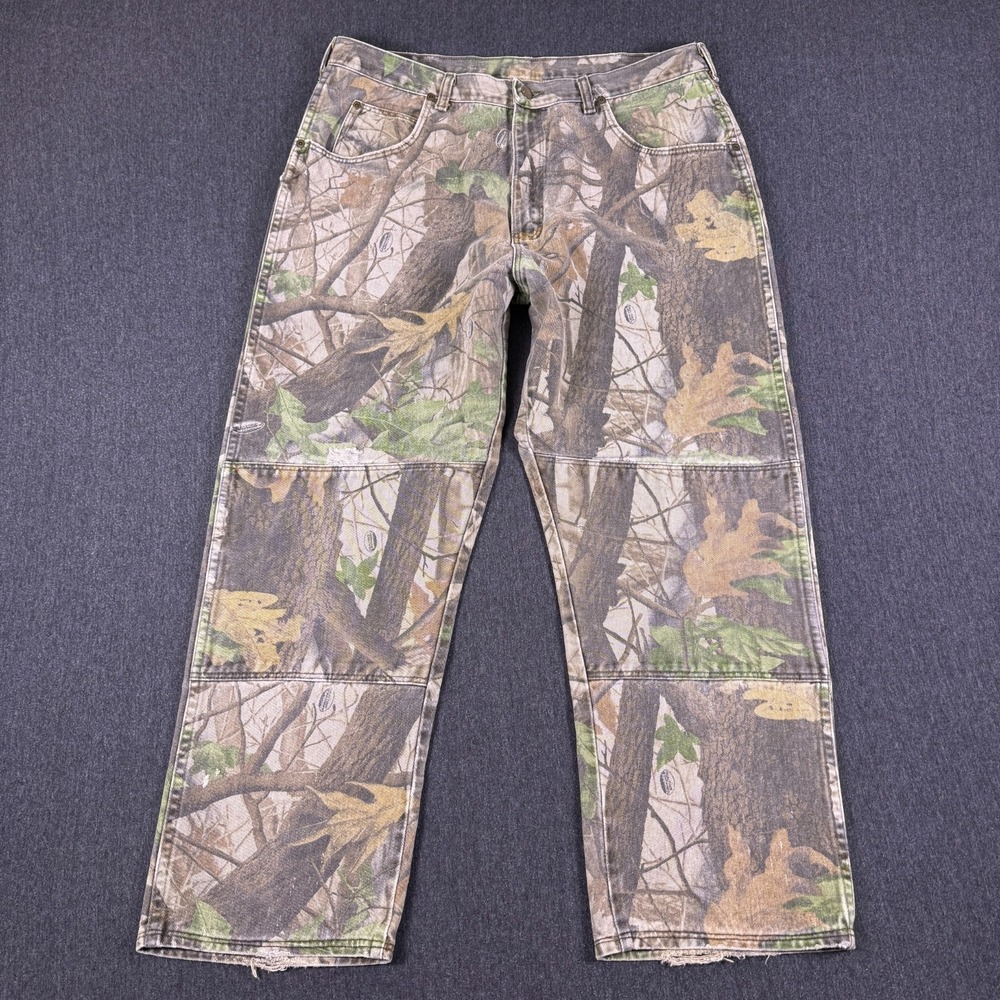 Wrangler HardWoods Realtree Camo Straight Hunting Denim Pants Mens 36 Multicolor